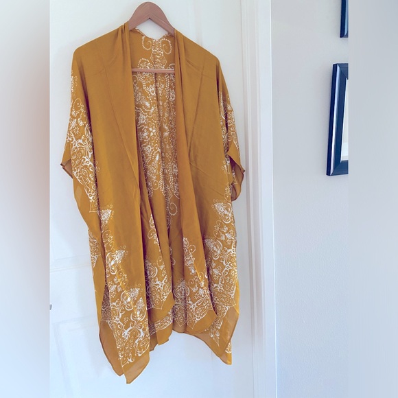 Yellow Boho Beach Kimono - Picture 3 of 6
